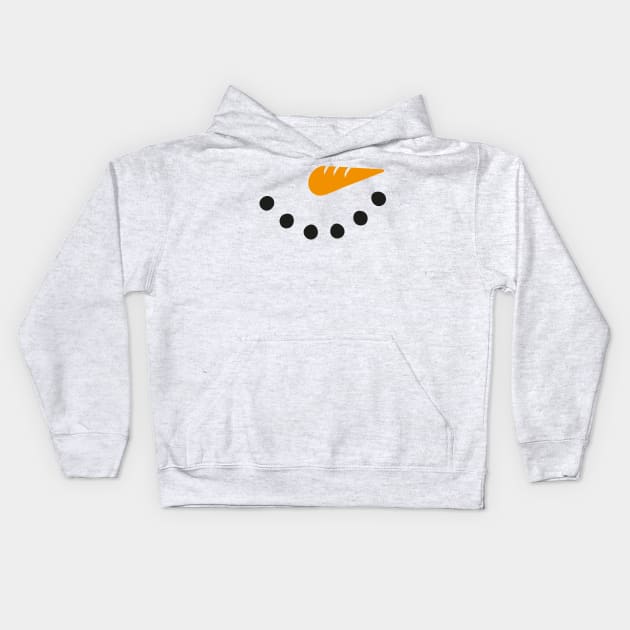 snowman face Kids Hoodie by MZeeDesigns